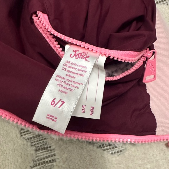 Justice Girls Reversible Sherpa Jacket - Picture 8 of 8